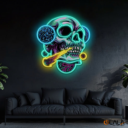 Galactic Skull Neon light Artwork