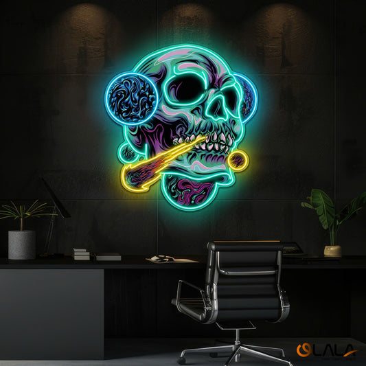 Galactic Skull Neon light Artwork
