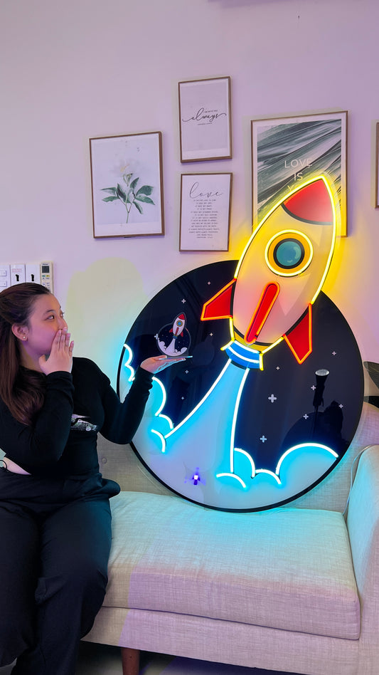 Rocket Led Neon Acrylic Artwork