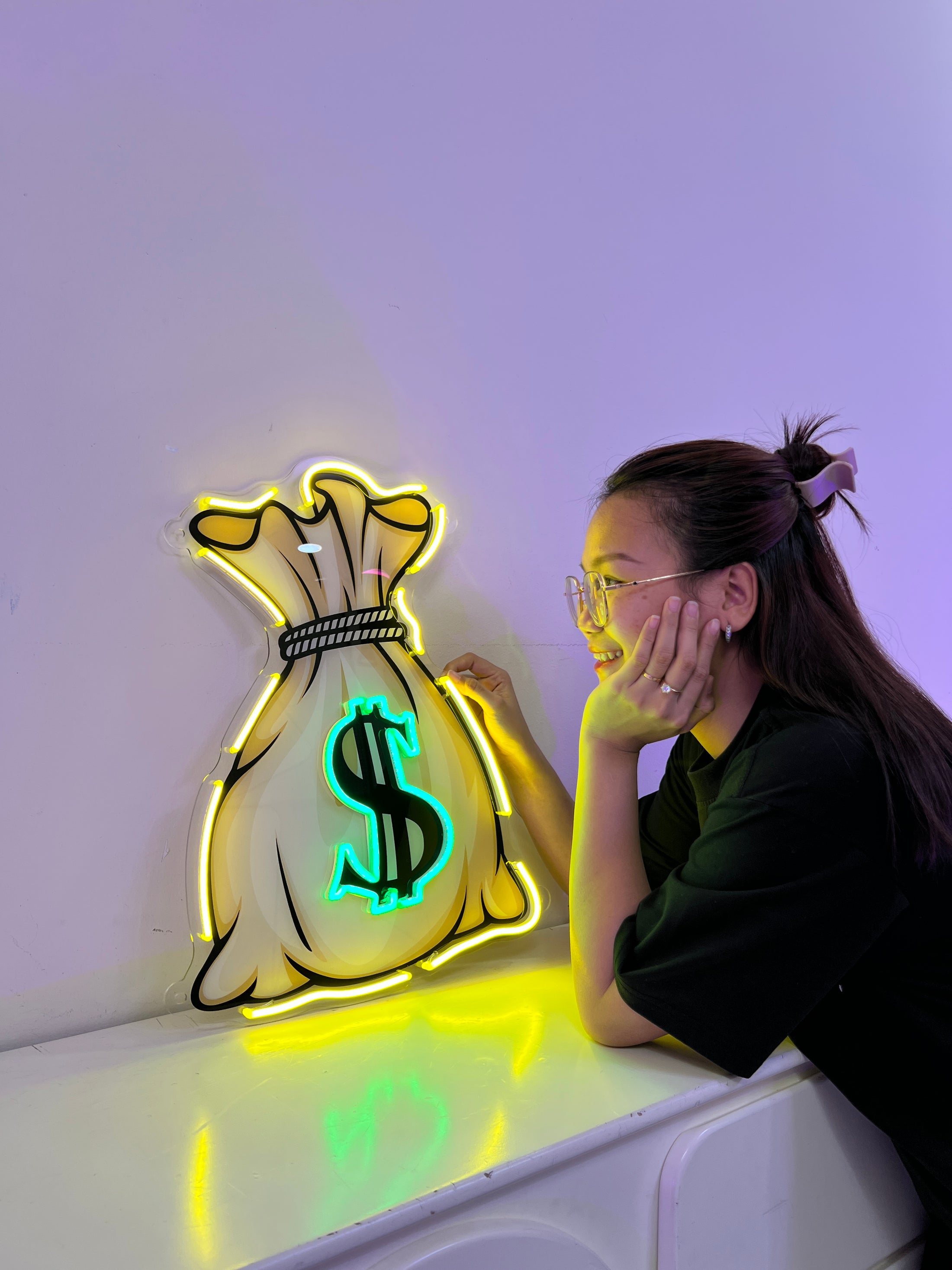 Money Bag Led Neon Acrylic Artwork