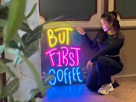 But First Coffee LED Neon Sign Light Pop Art